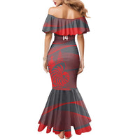 Custom New Caledonia Football Mermaid Dress Allez Les Cagous Grey Version - Polynesian Pride