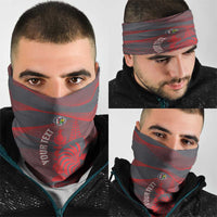 Custom New Caledonia Football Neck Gaiter Allez Les Cagous Grey Version - Polynesian Pride