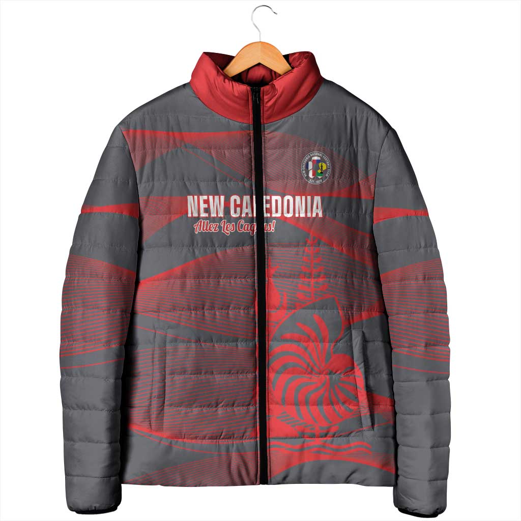 Custom New Caledonia Football Padded Jacket Allez Les Cagous Grey Version - Polynesian Pride