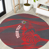 Custom New Caledonia Football Round Carpet Allez Les Cagous Grey Version - Polynesian Pride