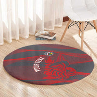 Custom New Caledonia Football Round Carpet Allez Les Cagous Grey Version - Polynesian Pride