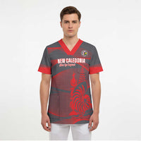 Custom New Caledonia Football Scrub Top Allez Les Cagous Grey Version - Polynesian Pride