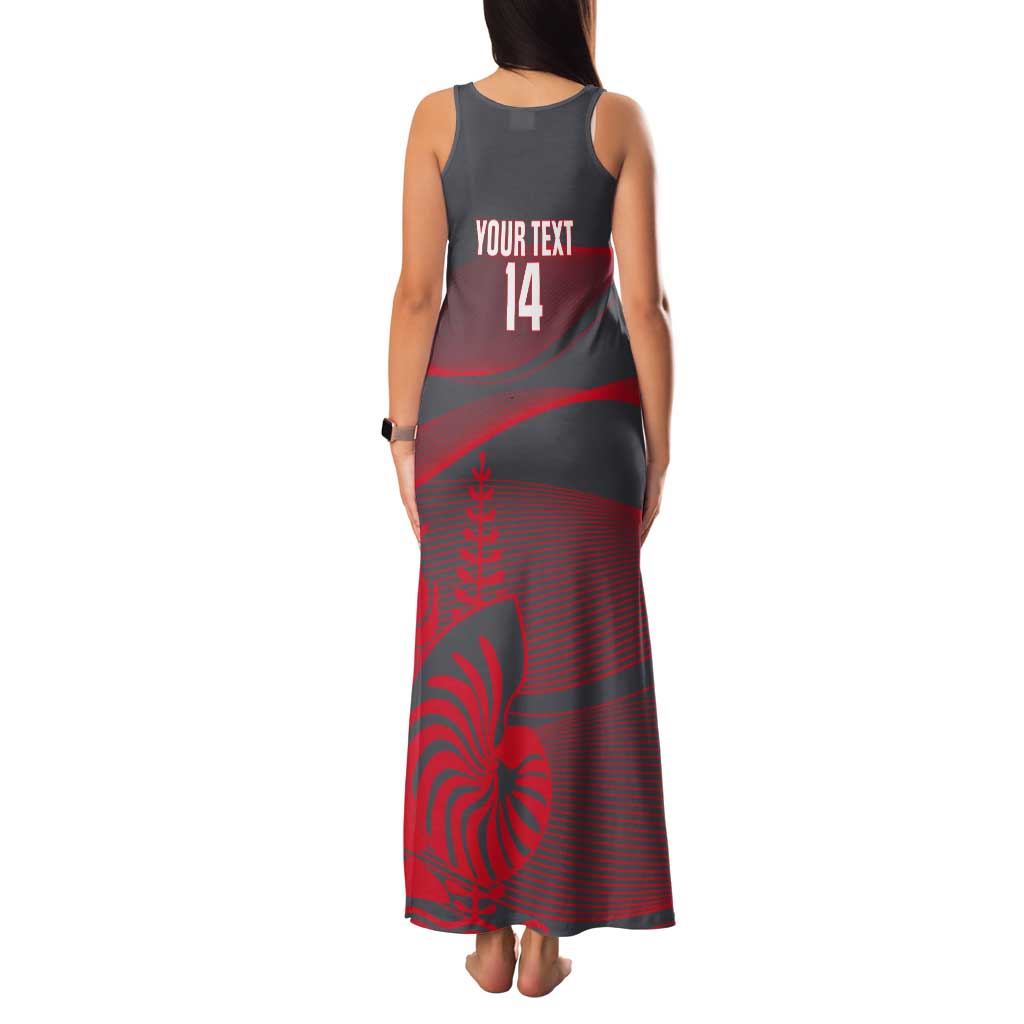 Custom New Caledonia Football Tank Maxi Dress Allez Les Cagous Grey Version - Polynesian Pride