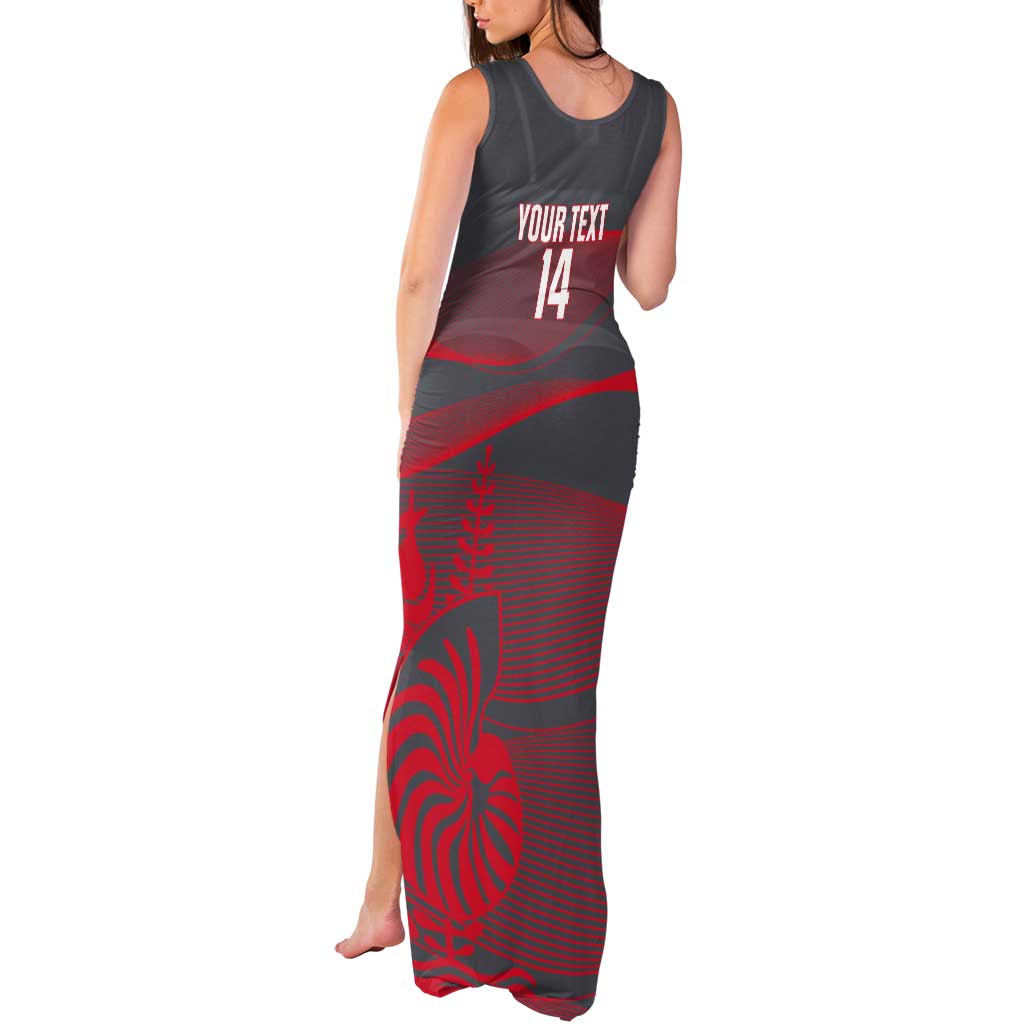 Custom New Caledonia Football Tank Maxi Dress Allez Les Cagous Grey Version - Polynesian Pride