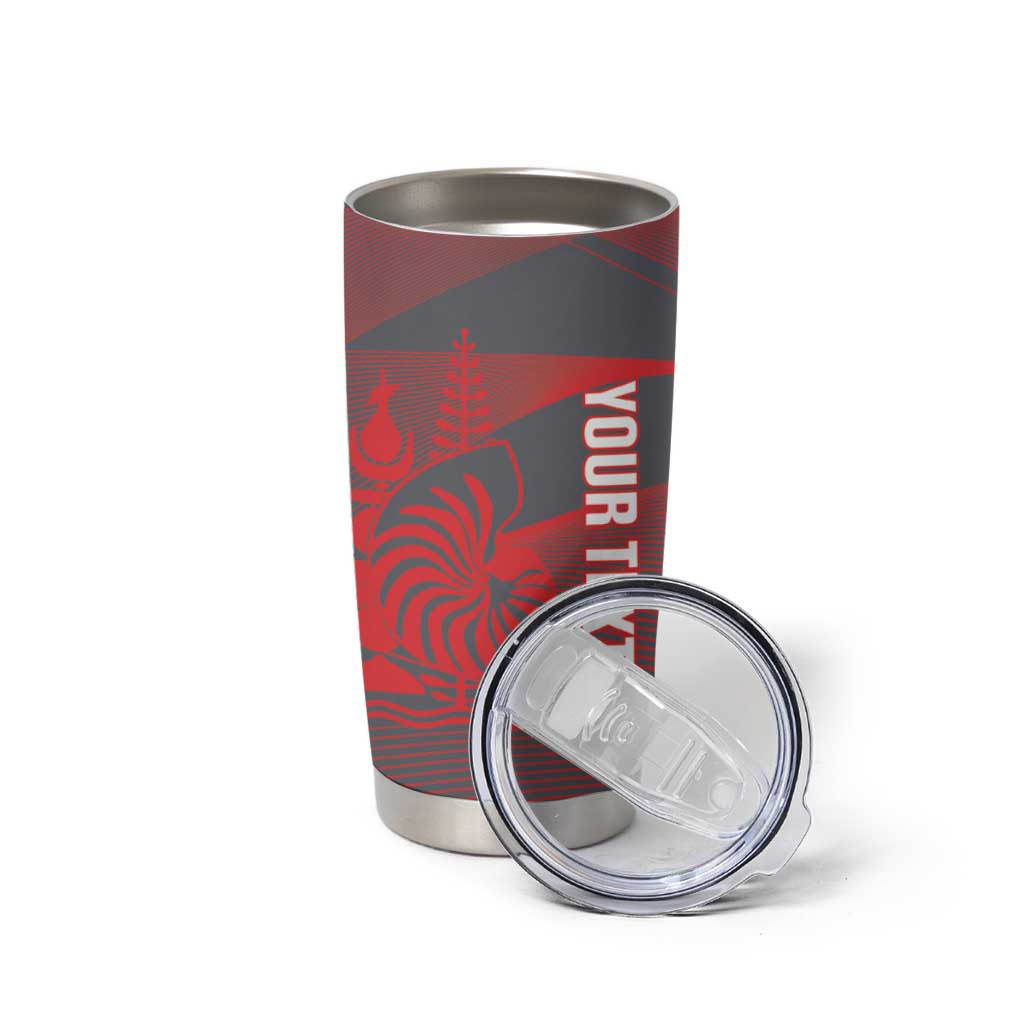 Custom New Caledonia Football Tumbler Cup Allez Les Cagous Grey Version - Polynesian Pride