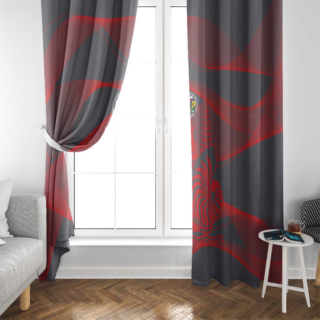Custom New Caledonia Football Window Curtain Allez Les Cagous Grey Version - Polynesian Pride
