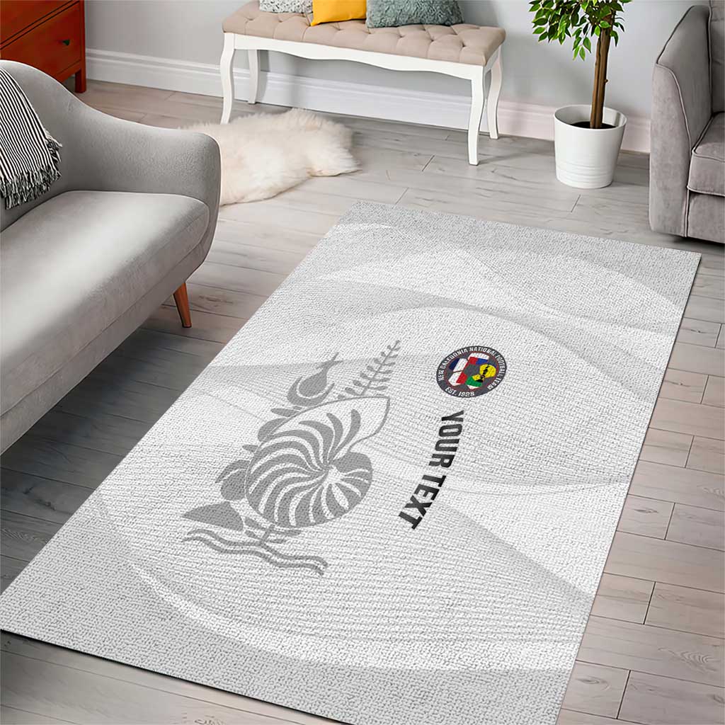 Custom New Caledonia Football Area Rug Allez Les Cagous White Version - Polynesian Pride