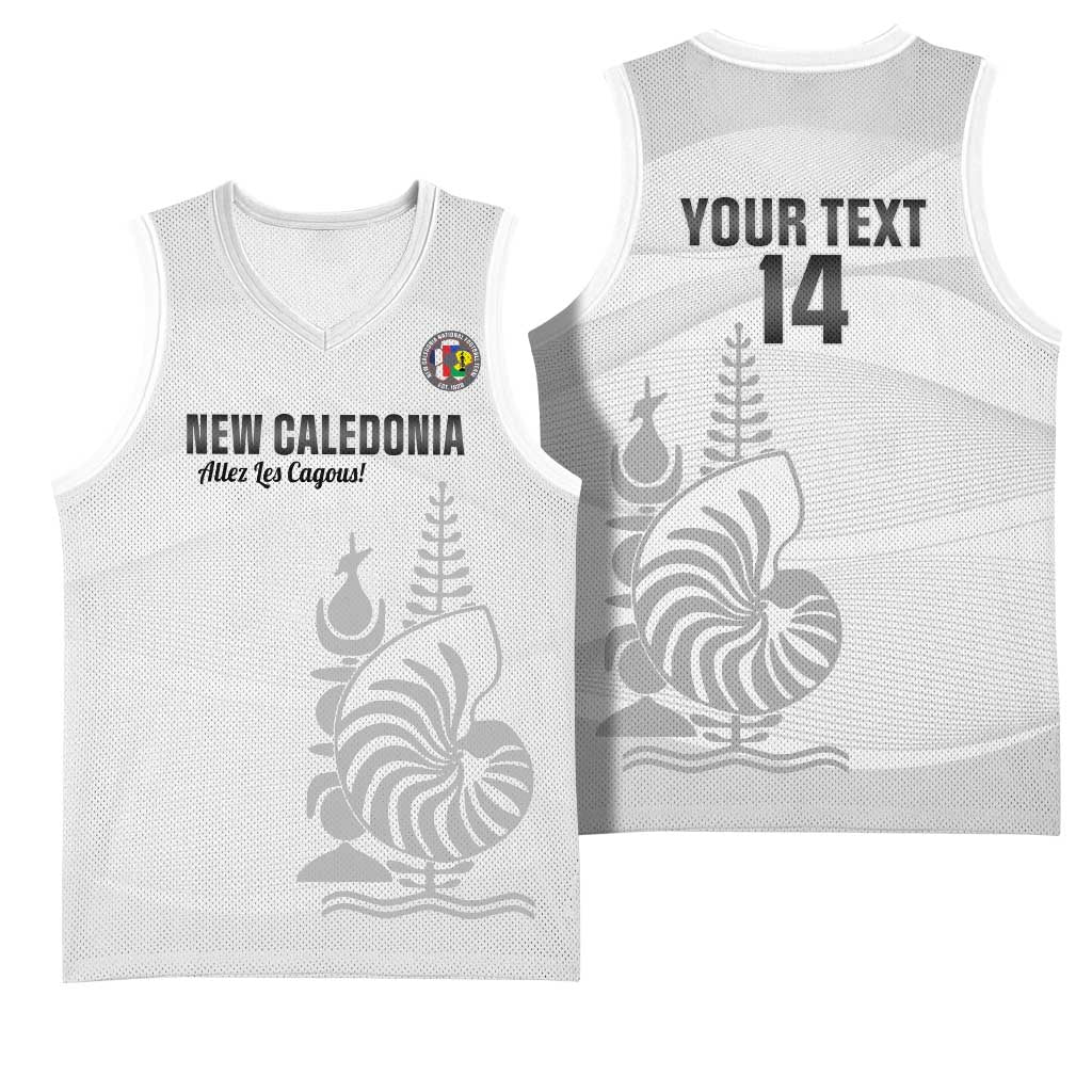 Custom New Caledonia Football Basketball Jersey Allez Les Cagous White Version LT14 - Polynesian Pride