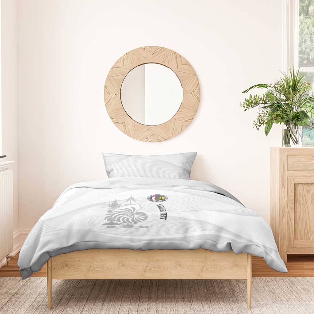 Custom New Caledonia Football Bedding Set Allez Les Cagous White Version - Polynesian Pride