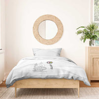 Custom New Caledonia Football Bedding Set Allez Les Cagous White Version - Polynesian Pride