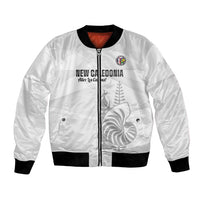 Custom New Caledonia Football Bomber Jacket Allez Les Cagous White Version - Polynesian Pride