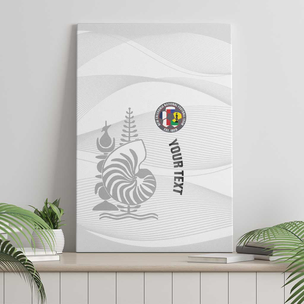 Custom New Caledonia Football Canvas Wall Art Allez Les Cagous White Version - Polynesian Pride