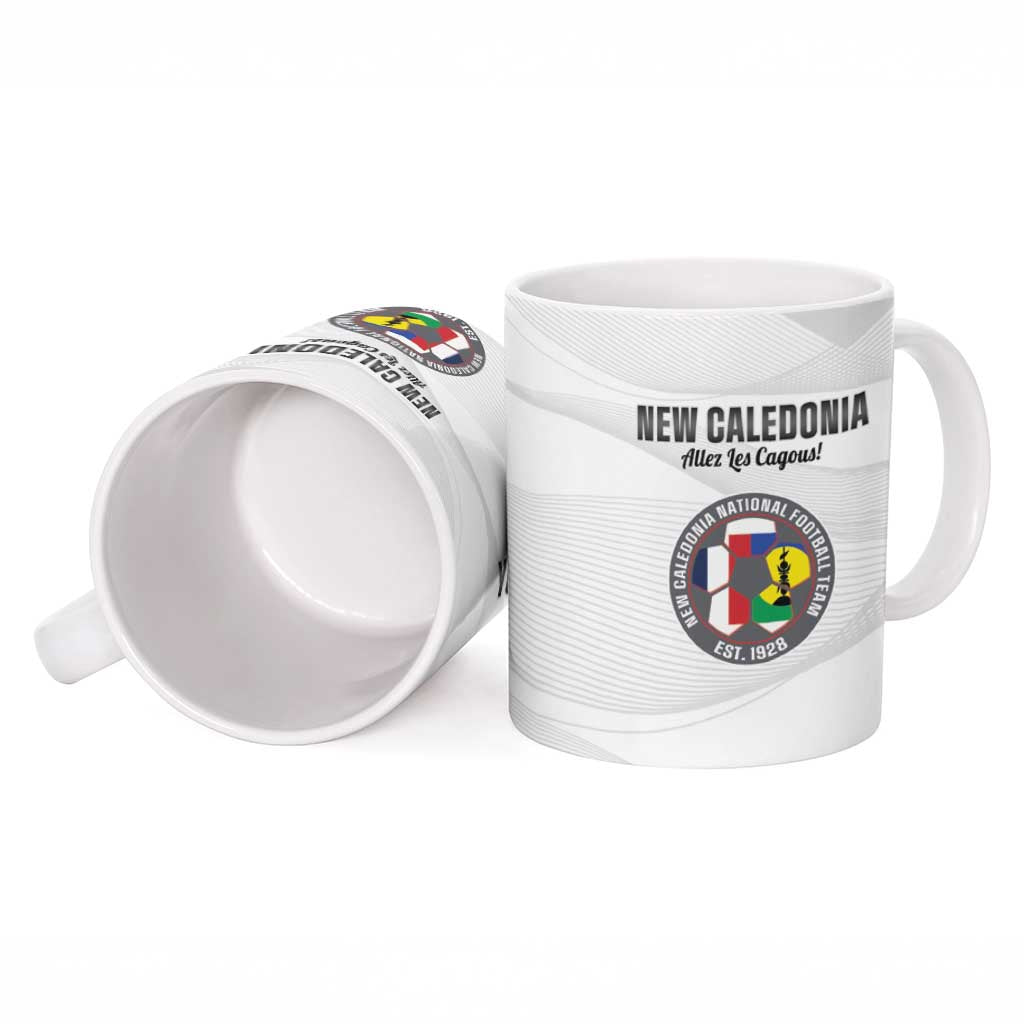 Custom New Caledonia Football Ceramic Mug Allez Les Cagous White Version LT14 - Polynesian Pride
