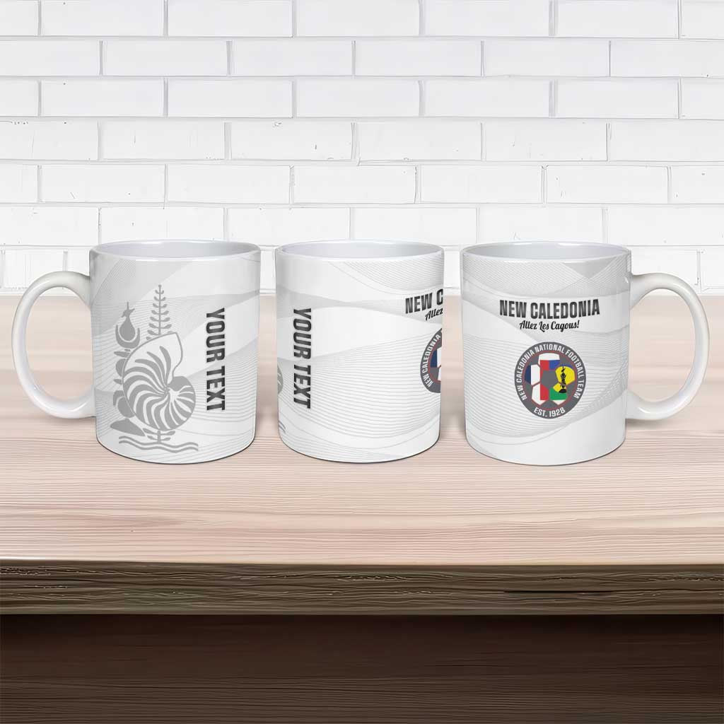 Custom New Caledonia Football Ceramic Mug Allez Les Cagous White Version LT14 - Polynesian Pride