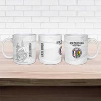 Custom New Caledonia Football Ceramic Mug Allez Les Cagous White Version LT14 - Polynesian Pride