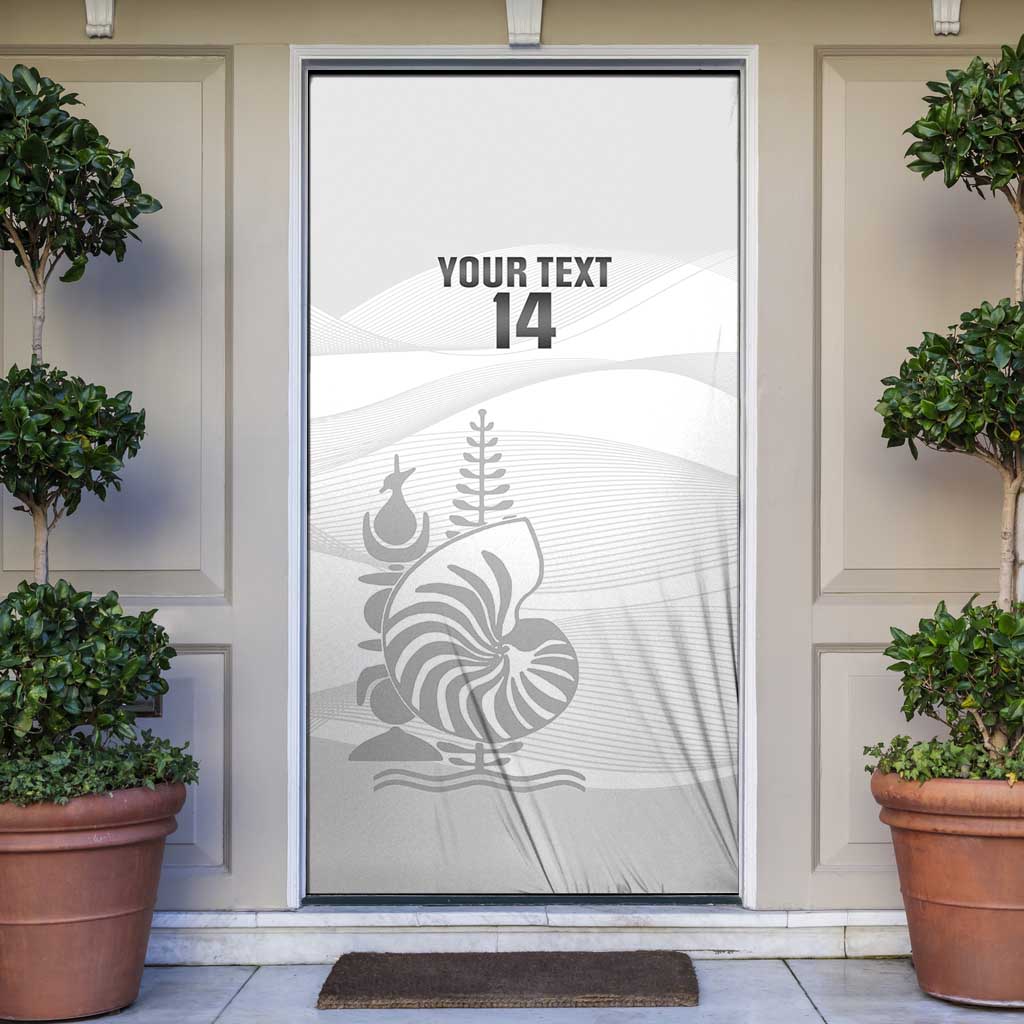 Custom New Caledonia Football Door Cover Allez Les Cagous White Version - Polynesian Pride