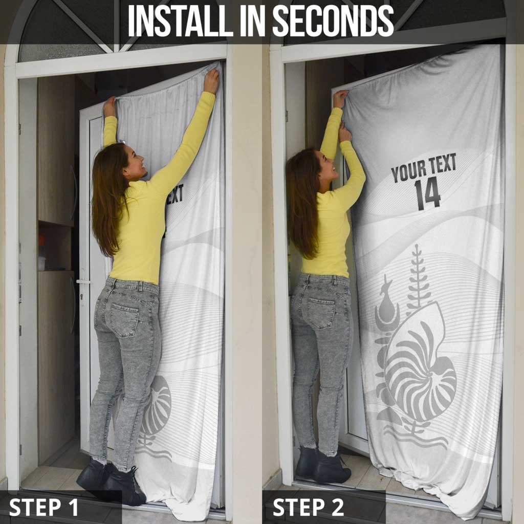 Custom New Caledonia Football Door Cover Allez Les Cagous White Version - Polynesian Pride