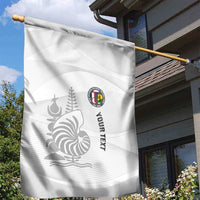 Custom New Caledonia Football Garden Flag Allez Les Cagous White Version - Polynesian Pride