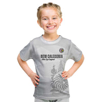 Custom New Caledonia Football Kid T Shirt Allez Les Cagous White Version - Polynesian Pride