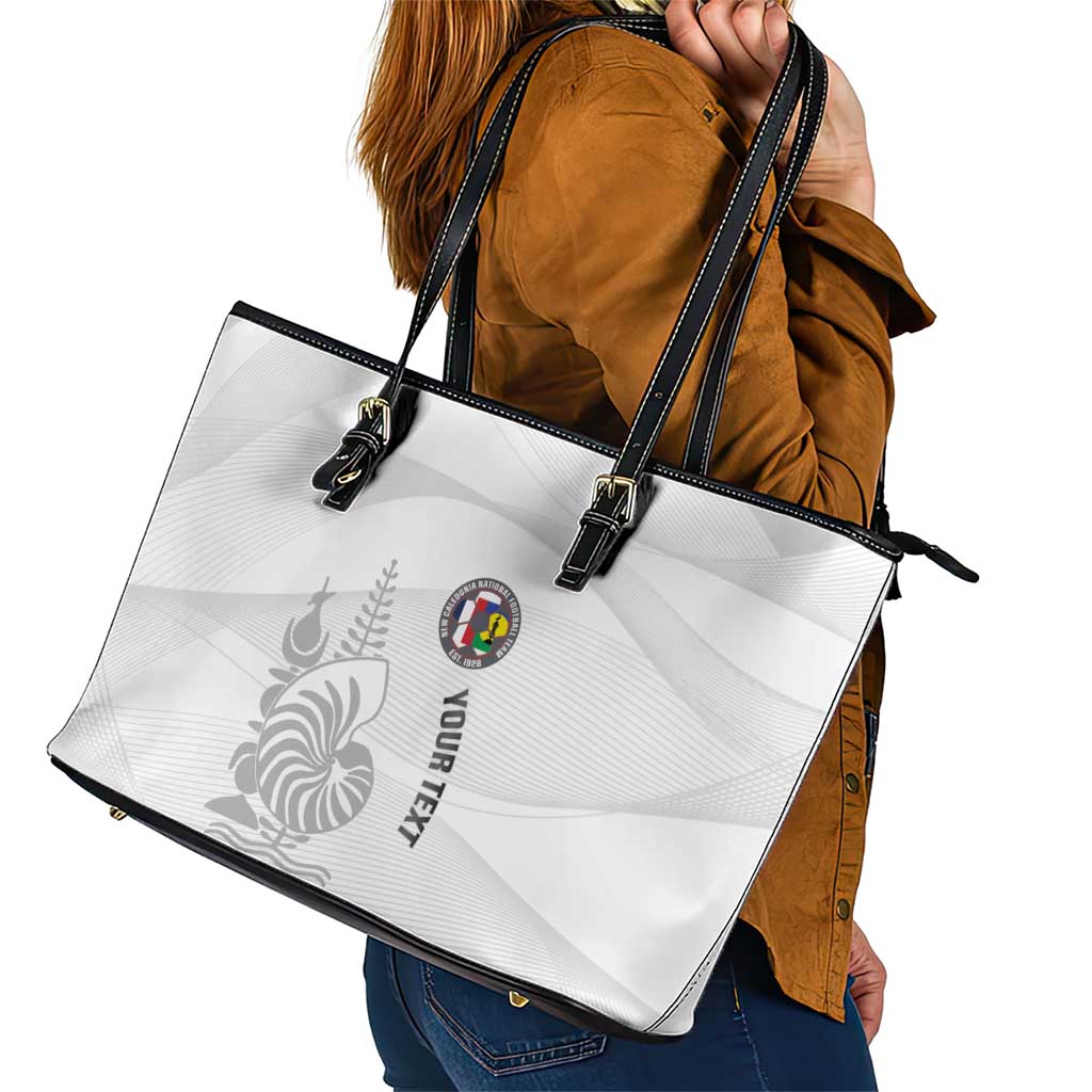 Custom New Caledonia Football Leather Tote Bag Allez Les Cagous White Version - Polynesian Pride