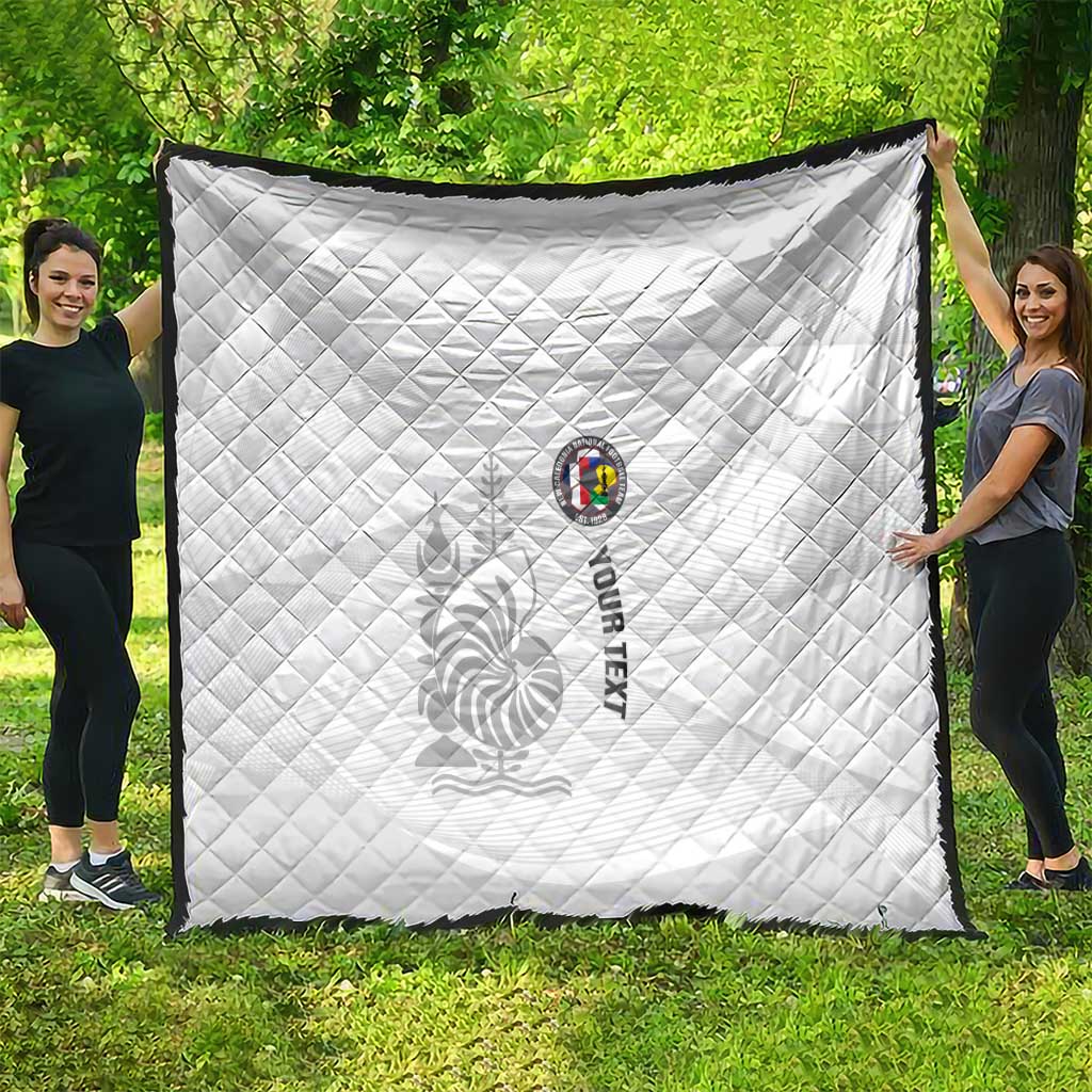 Custom New Caledonia Football Quilt Allez Les Cagous White Version - Polynesian Pride