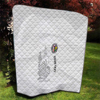 Custom New Caledonia Football Quilt Allez Les Cagous White Version - Polynesian Pride