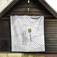 Custom New Caledonia Football Quilt Allez Les Cagous White Version - Polynesian Pride