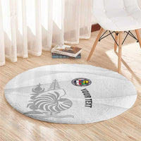 Custom New Caledonia Football Round Carpet Allez Les Cagous White Version - Polynesian Pride