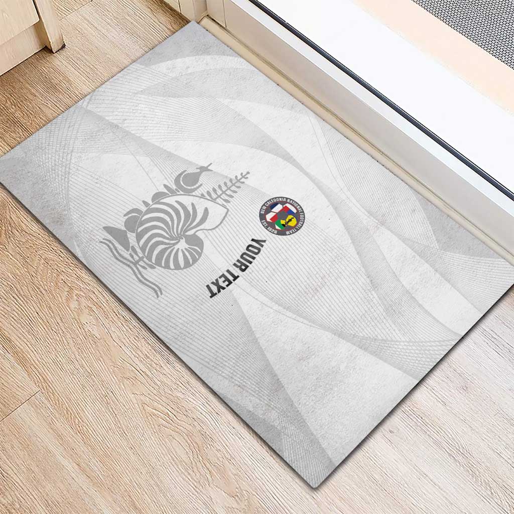 Custom New Caledonia Football Rubber Doormat Allez Les Cagous White Version - Polynesian Pride