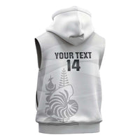 Custom New Caledonia Football Sleeveless Hoodie Allez Les Cagous White Version LT14 - Polynesian Pride