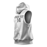 Custom New Caledonia Football Sleeveless Hoodie Allez Les Cagous White Version LT14 - Polynesian Pride
