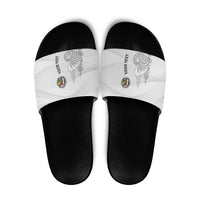 Custom New Caledonia Football Slide Sandals Allez Les Cagous White Version LT14 White - Polynesian Pride