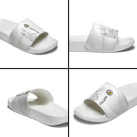 Custom New Caledonia Football Slide Sandals Allez Les Cagous White Version LT14 - Polynesian Pride