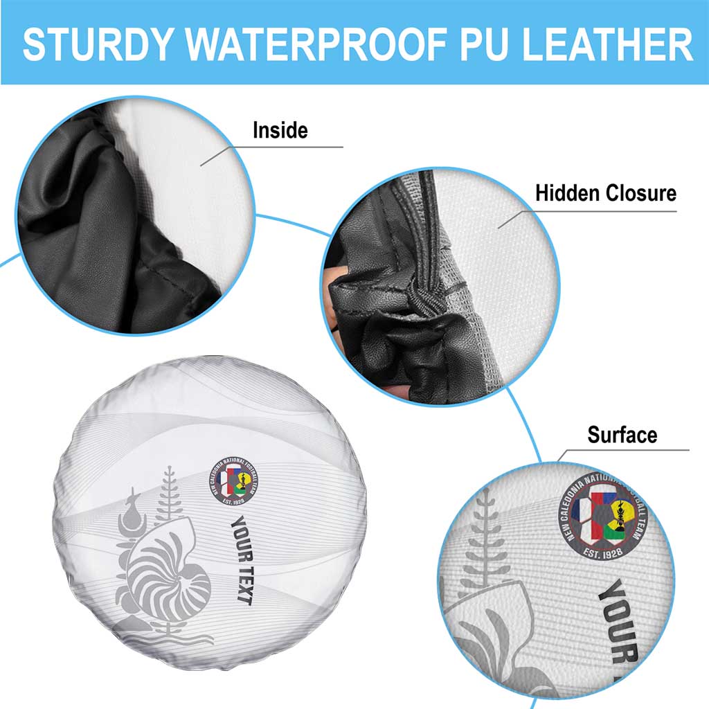 Custom New Caledonia Football Spare Tire Cover Allez Les Cagous White Version - Polynesian Pride