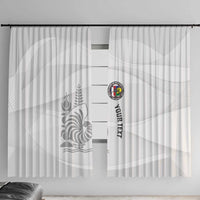 Custom New Caledonia Football Window Curtain Allez Les Cagous White Version - Polynesian Pride
