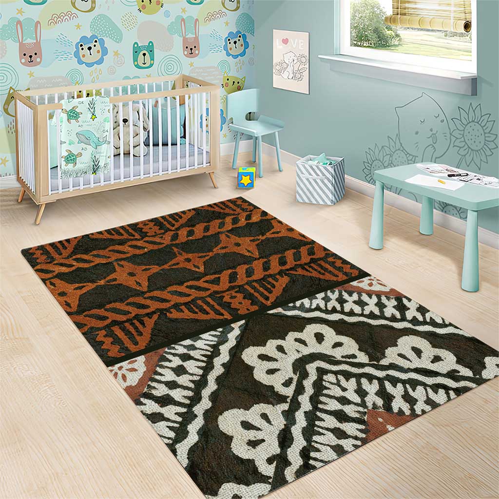 Bula Fiji Tapa Area Rug Fijian Masi Vintage Vibes - Polynesian Pride