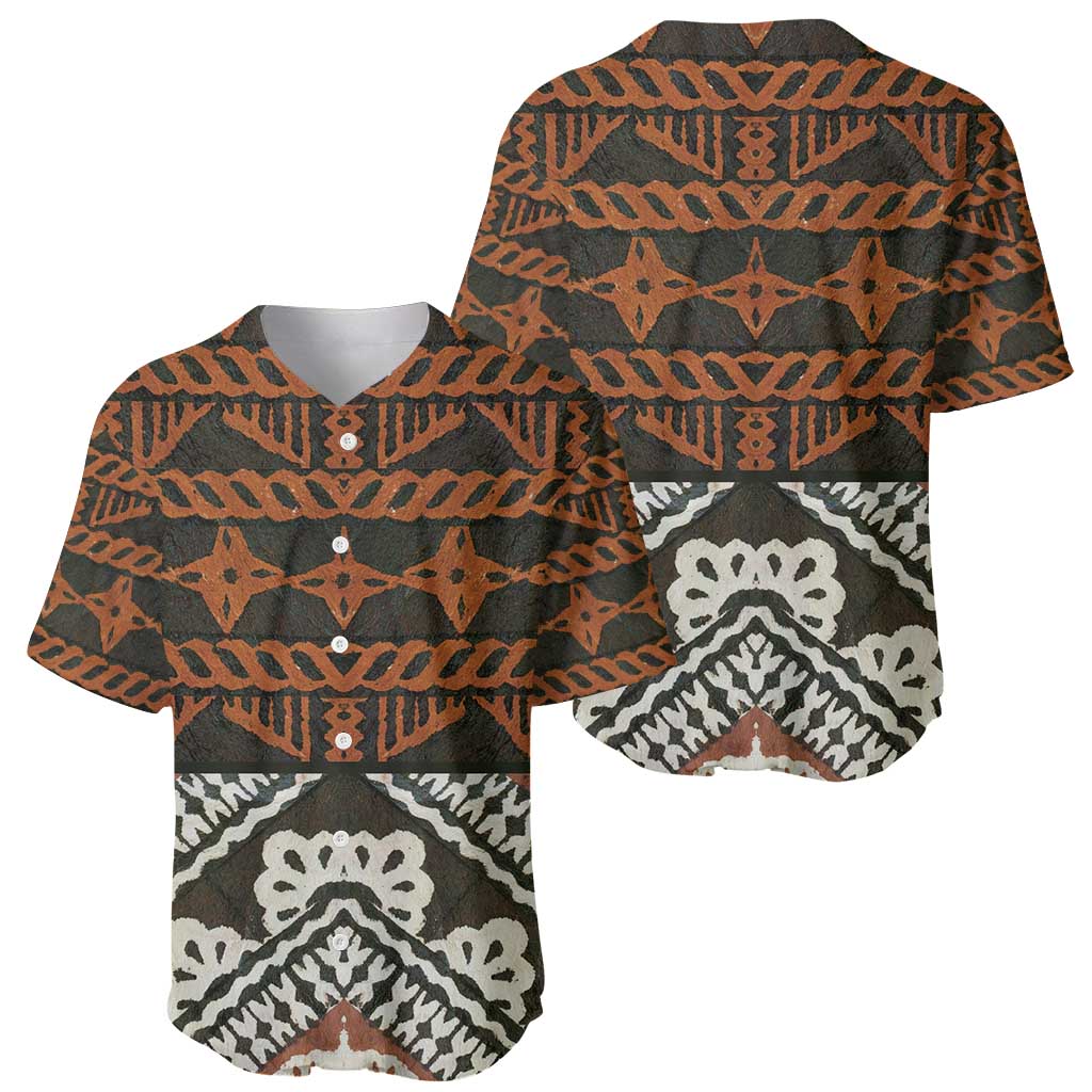 Bula Fiji Tapa Baseball Jersey Fijian Masi Vintage Vibes - Polynesian Pride