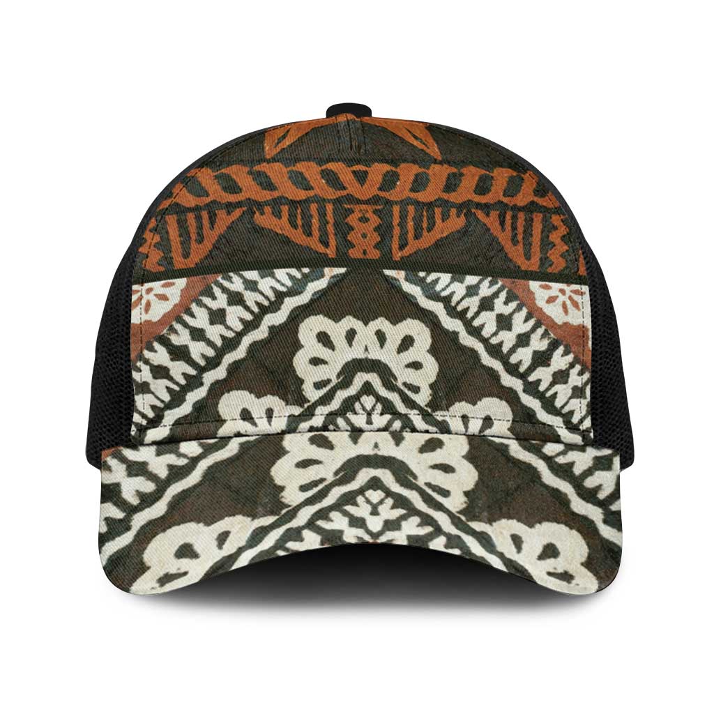 Bula Fiji Tapa Baseball Net Cap Fijian Masi Vintage Vibes - Polynesian Pride