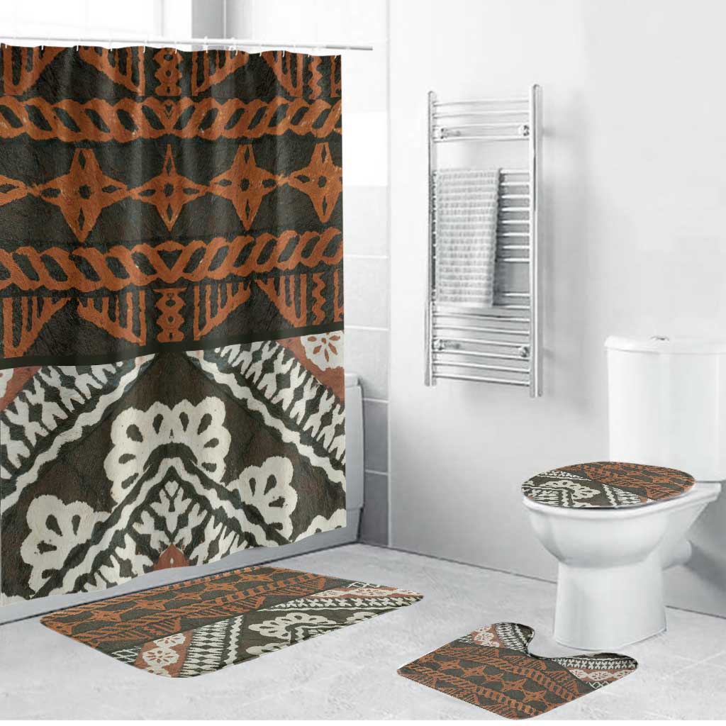 Bula Fiji Tapa Bathroom Set Fijian Masi Vintage Vibes - Polynesian Pride