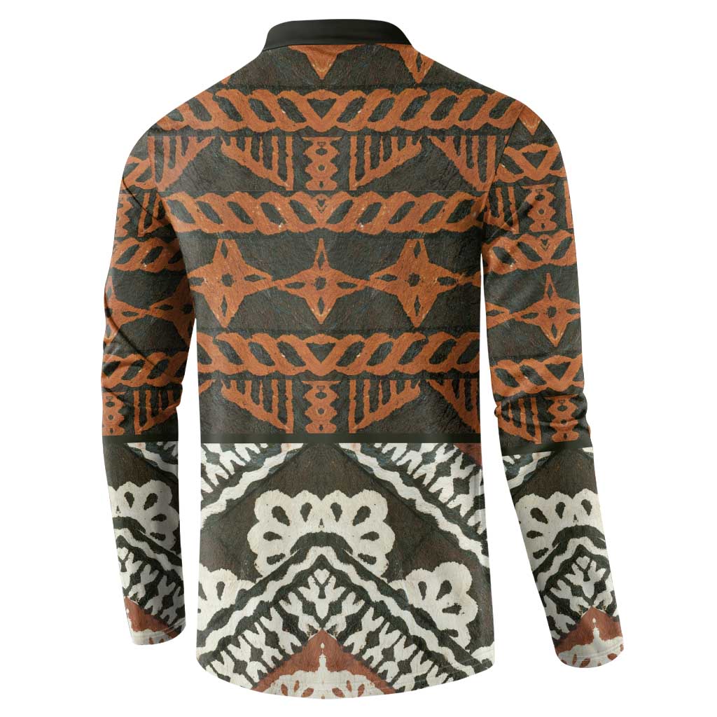 Bula Fiji Tapa Button Sweatshirt Fijian Masi Vintage Vibes - Polynesian Pride