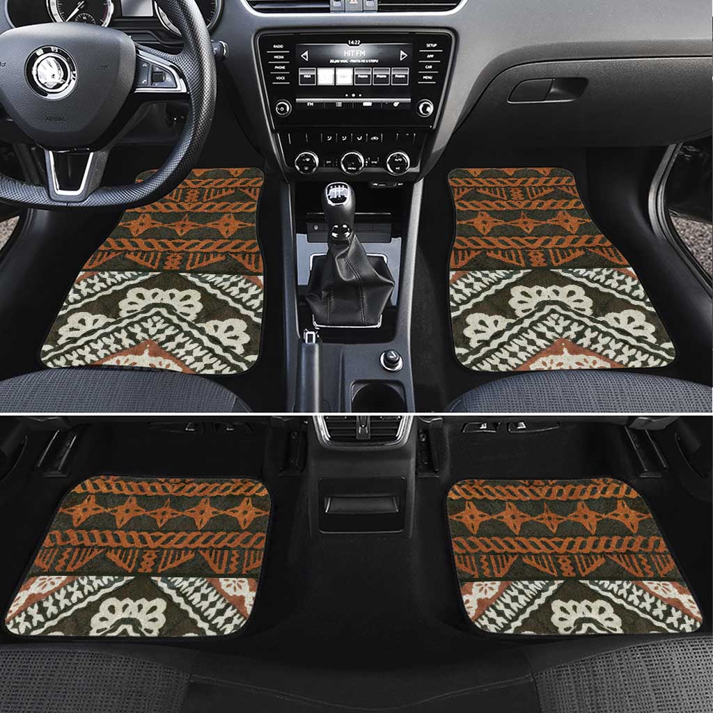 Bula Fiji Tapa Car Mats Fijian Masi Vintage Vibes - Polynesian Pride