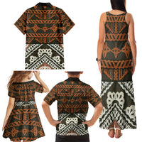 Bula Fiji Tapa Family Matching Tank Maxi Dress and Hawaiian Shirt Fijian Masi Vintage Vibes - Polynesian Pride