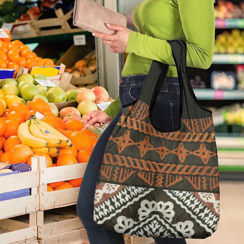 Bula Fiji Tapa Grocery Bag Fijian Masi Vintage Vibes LT14 - Polynesian Pride