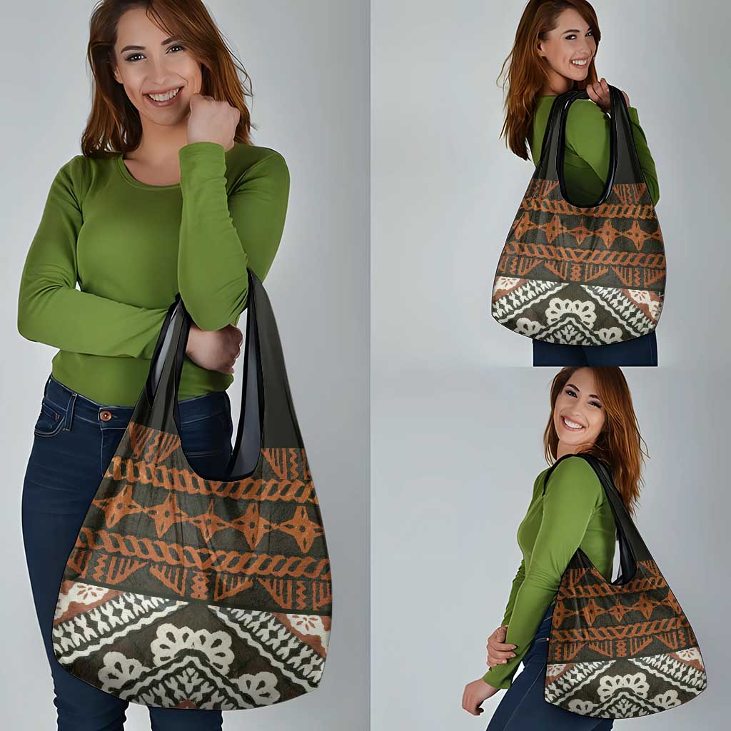 Bula Fiji Tapa Grocery Bag Fijian Masi Vintage Vibes LT14 - Polynesian Pride