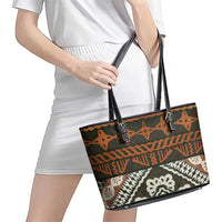 Bula Fiji Tapa Leather Tote Bag Fijian Masi Vintage Vibes - Polynesian Pride