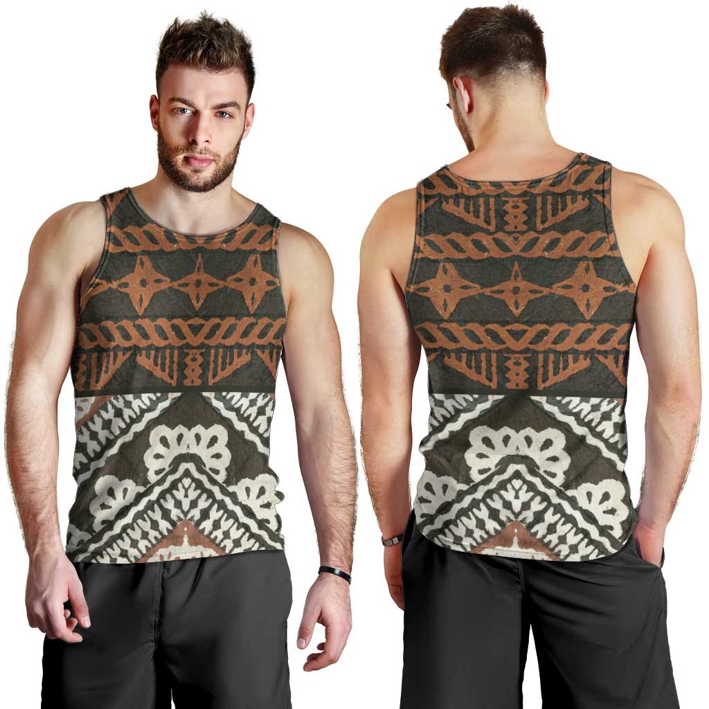 Bula Fiji Tapa Men Tank Top Fijian Masi Vintage Vibes - Polynesian Pride