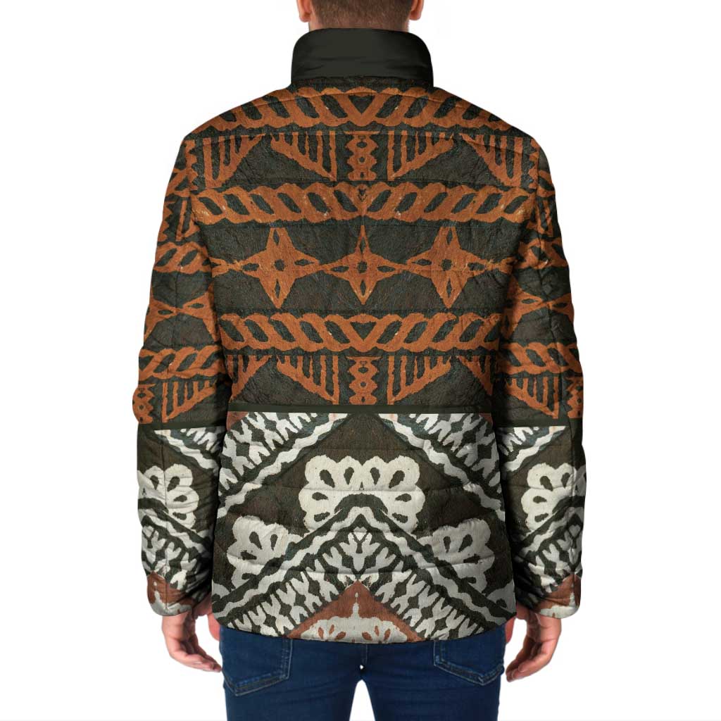 Bula Fiji Tapa Padded Jacket Fijian Masi Vintage Vibes - Polynesian Pride