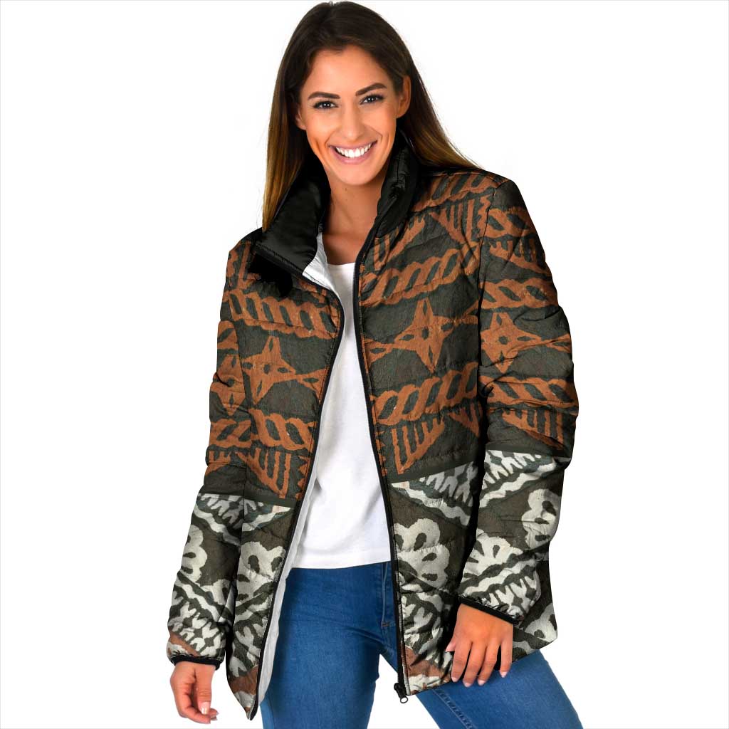 Bula Fiji Tapa Padded Jacket Fijian Masi Vintage Vibes - Polynesian Pride
