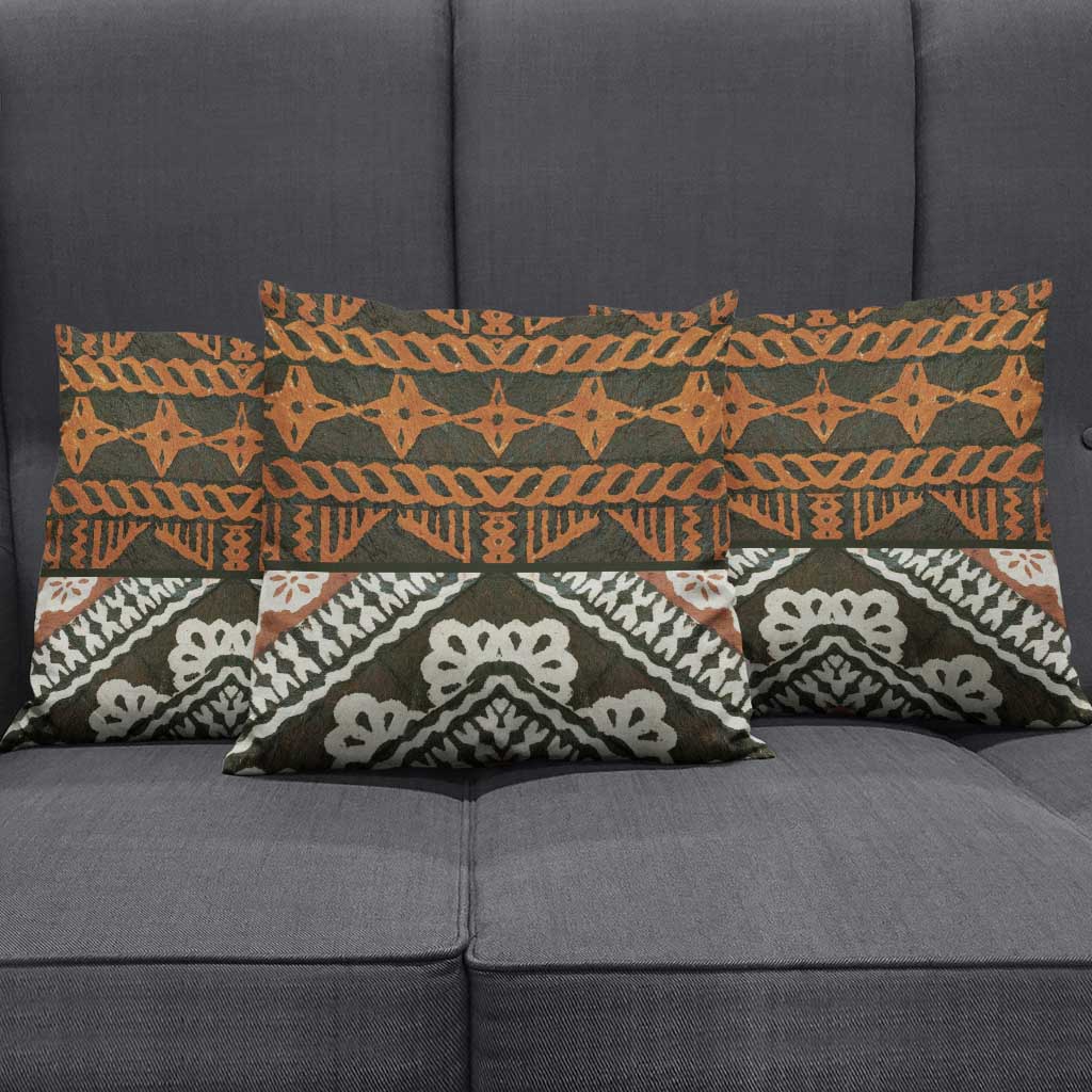 Bula Fiji Tapa Pillow Cover Fijian Masi Vintage Vibes - Polynesian Pride
