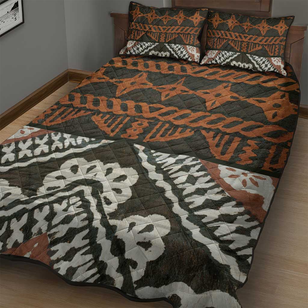 Bula Fiji Tapa Quilt Bed Set Fijian Masi Vintage Vibes - Polynesian Pride